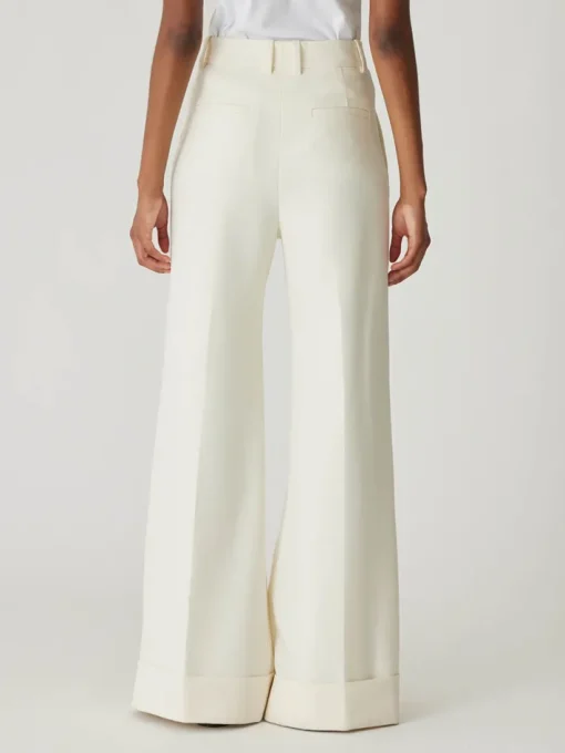 Refined Suiting Wide Leg Trouser In Cream