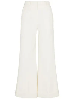Refined Suiting Wide Leg Trouser In Cream