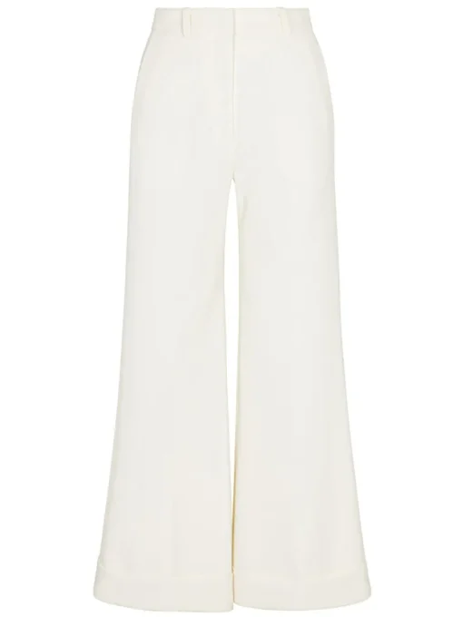 Refined Suiting Wide Leg Trouser In Cream