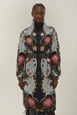 Reversible Flowing Beauty Puffer Jacket In Blue