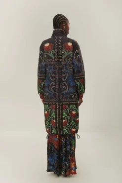 Reversible Flowing Beauty Puffer Jacket In Blue