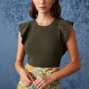 Rory Top In Juniper Green