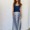 Sailor Midi Skirt In Navy Stripes