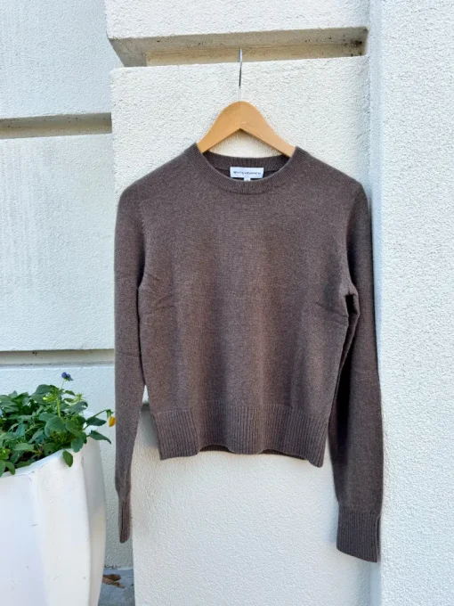 Shrunken Crew Neck Sweater In Brown