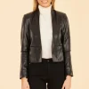 Tailored Vegan Leather Jacket In Black