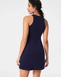 The Get Moving Zip Front Dress In Lapis Blue