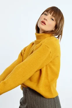 Turtleneck Sweater In Saffron Yellow