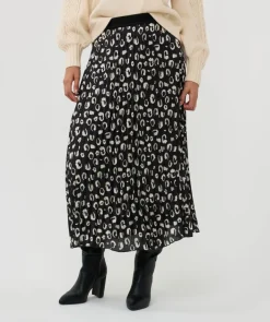 Wilderness Plisse Satin Skirt In Print